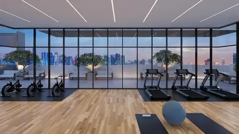 Artist's impression of the rooftop gym on the Level 60 Sky Deck.