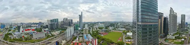 Panoramic photograph from Level 30, looking out over the city.