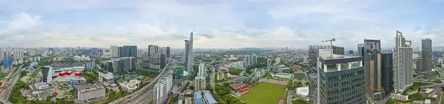 Panoramic photograph from Level 60, looking out over the city.