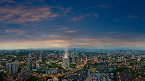 Dusk artist's impression of the Bangsar and Kuala Lumpur skyline.