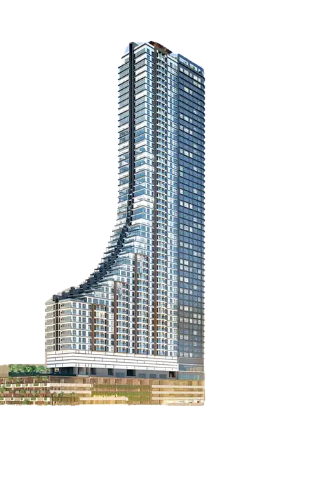 The Khaya Residences tower, with The Hub at the podium and the sky levels at the crown.